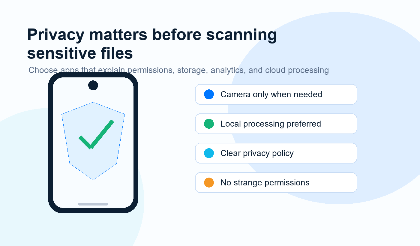 Android privacy checklist for AI apps and document scanning