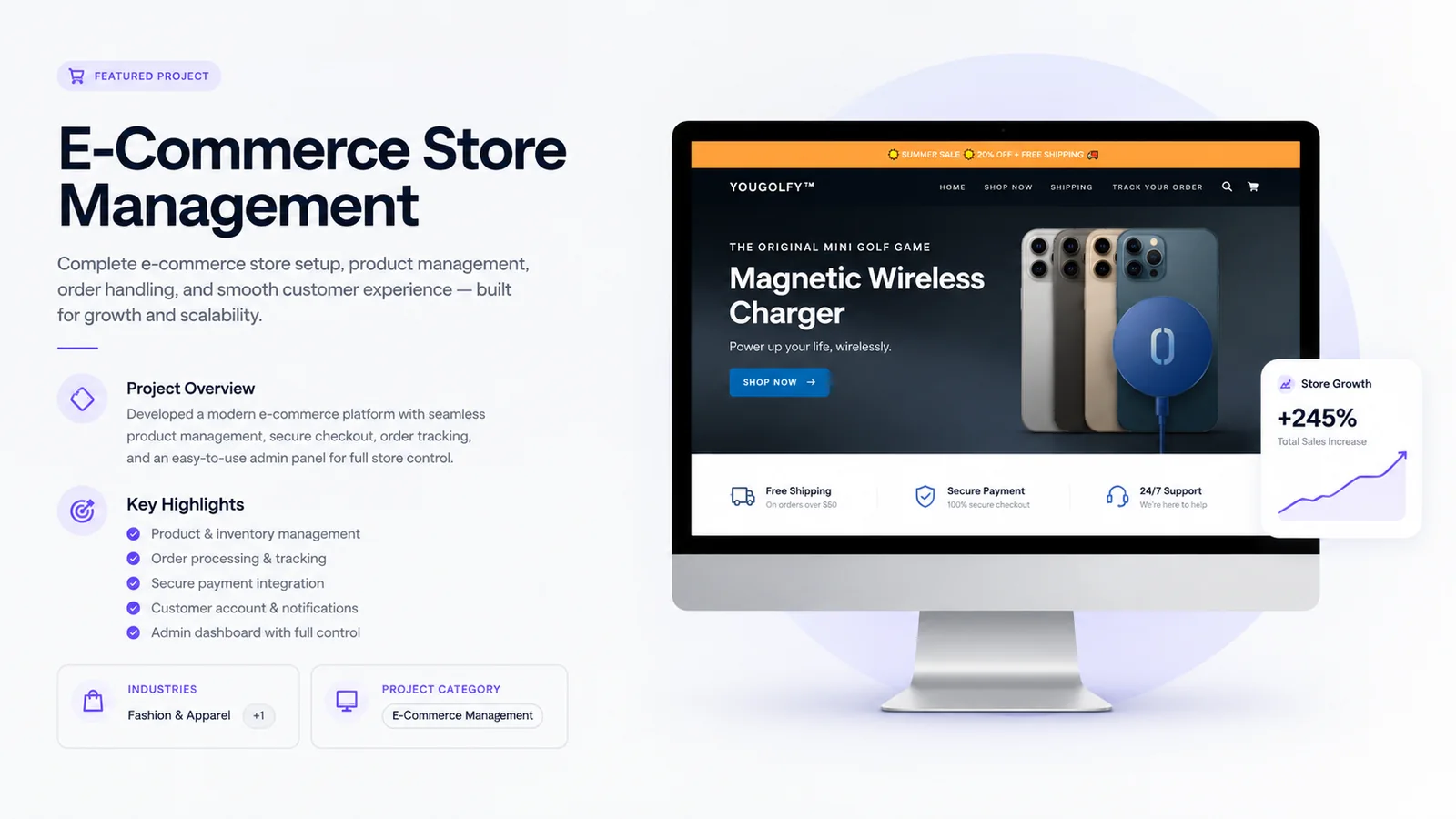 E-commerce store management work sample
